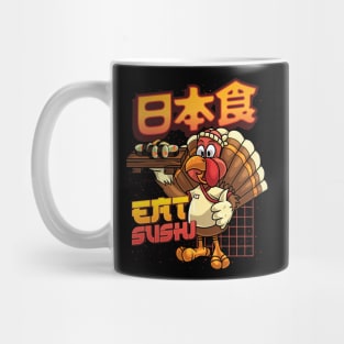 Funny Japanese Sushi Turkey Mug